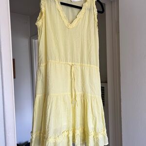Walker & Wade Yellow Sleeveless Ruffle Dress NWOT
